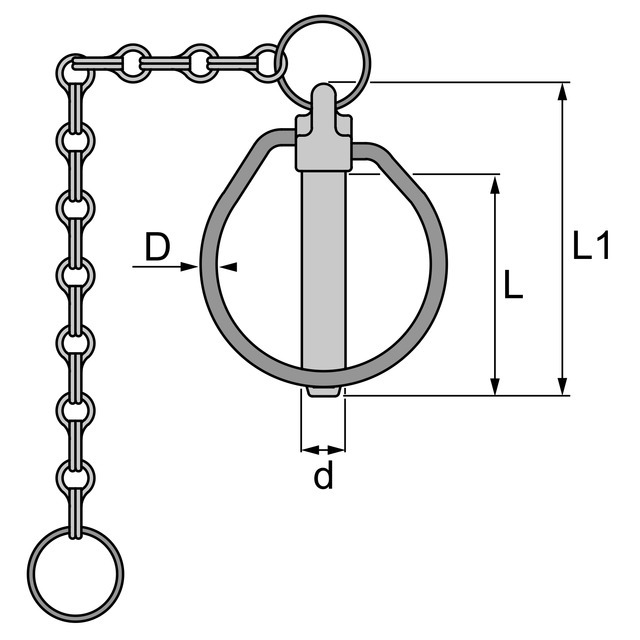 Goupille Clips avec Chaine pour Cone 11X54,5 MM référence fournisseur 31120225